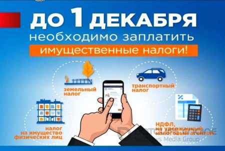 До 1 декабря необходимо заплатить имущественные налоги