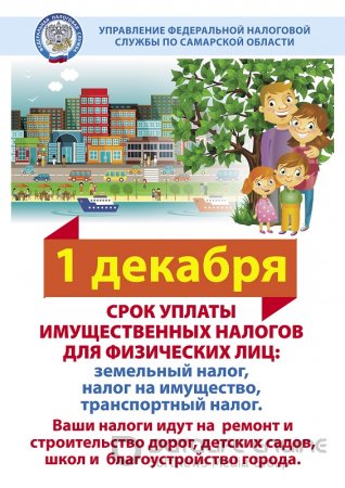 1 декабря срок уплаты имущественных налогов для физических лиц